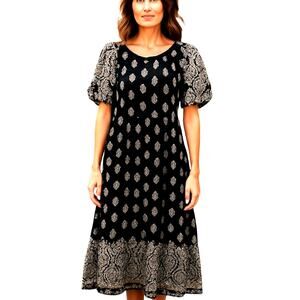 ACE Small  Black Women's Sleeveless Maxi BOHO Dress Miss Size 4 6 S